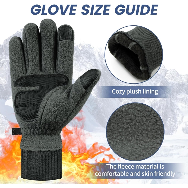 clubone Winter Gloves - Gloves for Men Women, Stretch Fleece Gloves With Smart Touch, Windproof Glove for Running Driving - Image 2